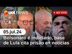 Bolsonaro é indiciado: Aliados de Lula falam em prisão; Tabata x Pablo Marçal e+ | UOL News ao vivo