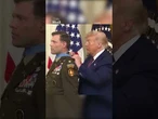 Trump struggles to fasten Medal of Honor
