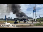 Smoke billows from petrol station in Thailand after clashes with Cambodia