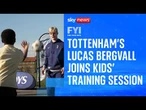 FYI: Lucas Bergvall joins a grassroots football training session