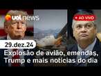 Dino libera emendas bloqueadas; acidente de avião na Coreia; Trump x China e + | UOL News ao vivo