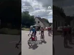Cyclist goes flying after hitting a mobility scooter