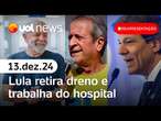 Lula sai da UTI e trabalha do hospital; pesquisa Quaest e+ I Reapresentação UOL News 1ª Edição