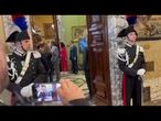 Mario Draghi esce dalla sala di Palazzo Koch dopo la relazione annuale di Bankitalia