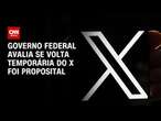 Governo Federal avalia se volta temporária do X foi proposital | CNN 360°