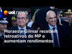 Moraes e Gilmar têm rendimentos turbinados por penduricalhos do Ministério Público