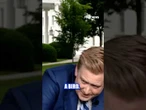 Peter Doocy fights off bird for second time #peterdoocy #whitehouse #foxnews #trump #birds #shorts