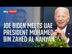 Watch live: Joe Biden meets UAE president President Mohamed bin Zahed Al Nahyan