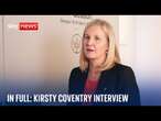 Incoming IOC president Kirsty Coventry opposes banning countries at war from Olympics