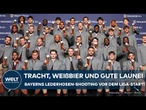 FC BAYERN MÜNCHEN: Tracht, Weißbier, gute Laune – Lederhosen-Shooting vor dem Bundesliga-Start