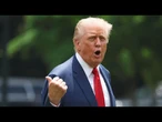 President Trump leaves the White House, ahead of another night of unrest in LA