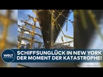 NEW YORK: Tote an Brooklyn Bridge! Heftige Szenen! Neue Details zum Unglück von Segelschiff