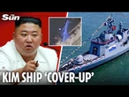 Humiliated Kim tries to HIDE 'crushed' warship with blue tarp as he fumes over catastrophic launch