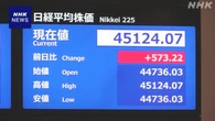株価 一時500円以上値上がり ダウ平均株価 最高値更新を受け