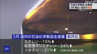 石油化学製品の5月生産量 前月比で増加も低水準続く