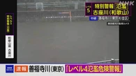 東京 善福寺川にレベル4氾濫危険警報 今後氾濫するおそれ