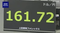 円相場 1ドル＝161円台 神経質な値動きに