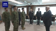 防衛相 ウクライナ軍兵士に地雷除去など指導の自衛官を激励