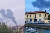 Incendio a Milano: la colonna di fumo nero è visibile in tutta la città