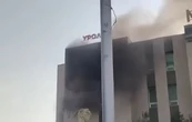Медцентр загорелся в Актау (ВИДЕО)