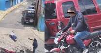 VIDEO ¬ Hombre en moto dispara a instalador de telefonía durante asalto en Naucalpan