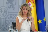 Yolanda Díaz advierte de que si se aprueba una prórroga nuclear el PSOE estaría "vulnerando" el acuerdo de Gobierno, pero no aclara si rompería la coalición