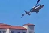 Un helicóptero pierde el control y se estrella en una playa del sur de California
