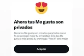 Los 'me gusta' de X pasan a ser privados y se disparan en las últimas horas por el cambio