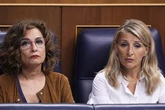 Becarios, despidos, inspectores, permiso parental... las promesas en el aire de Yolanda Díaz: "Hace anuncios a diario pero no nos da medios"