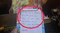 Bartender praised for ‘creep’ receipt