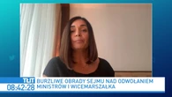 Odwołanie Michała Dworczyka, Jacka Sasina i Mariusza Kamińskiego. Rzeczniczka Porozumienia tłumaczy głosowanie