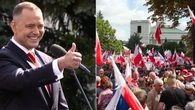 Nawrocki wyszedł do tłumu pod Sejmem. "Będę waszym głosem"