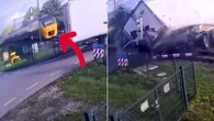 Pociąg staranował ciężarówkę. Nagranie z wypadku na przejeździe