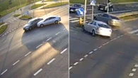 Miała czerwone światło. Moment groźnego wypadku w Legnicy