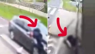 Przeleciał przez maskę i wpadł pod autobus. Koszmarne nagranie z Zielonej Góry