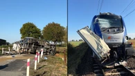 Zderzenie pociągu z ciężarówką. Kierowca zdążył uciec