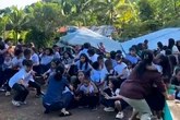 Susto en una escuela durante el terremoto de 7.8 que ha sacudido Filipinas