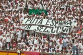 "Que viva España" y "Yo soy español" para responder a las pancartas de "Puta España en Pamplona