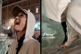 Katy Perry se hace viral tras tirar su tarjeta de crédito en la Fontana di Trevi
