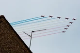 VE Day: Red Arrows fly over London to mark 80th anniversary