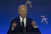 Biden slams Putin in Nato speech after ‘hell of attack’ on hospital