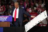 Trump fixes teleprompter after mocking Harris for using a teleprompter