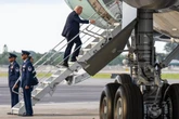 Trump boards plane using small stairs after ‘hunting stand’ found