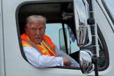 Trump prolongs uproar over Puerto Rico slur by driving garbage truck