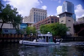 Border Patrol boats seen patrolling the Chicago River by Trump Tower