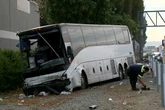 One person killed and 32 injured in Los Angeles tour bus crash