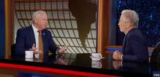 Tim Walz makes Daily Show debut with Jon Stewart