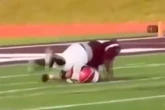 Teen football player left with broken spine as opponent jumps on him