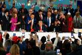 Latino supporters lay hands on Trump and pray for him