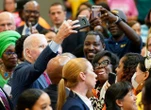 Trump rally song plays briefly at Biden North Carolina event